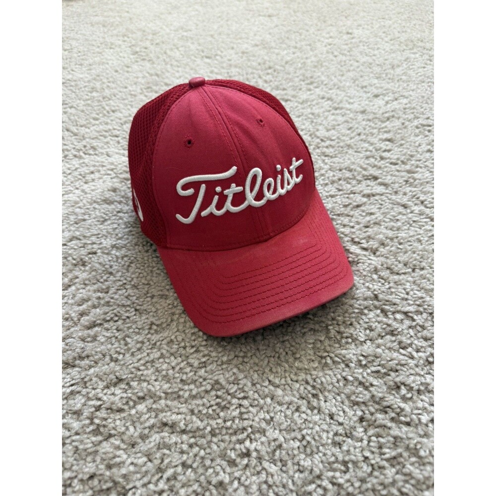 Titleist FJ FootJoy Pro V1 Stretch Fit Golf Hat Cap Fitted M/ L Red New Era